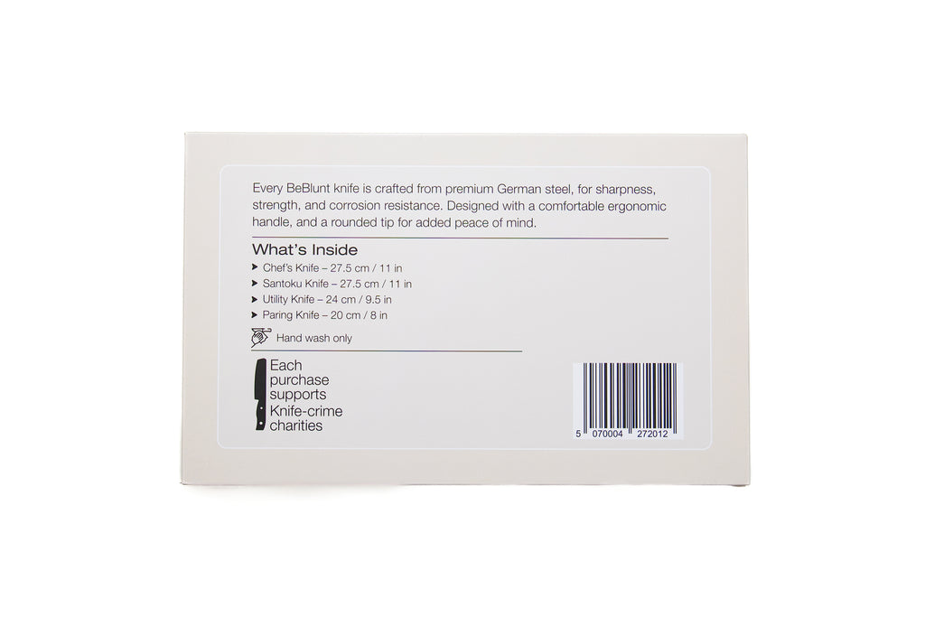 Premium Grade Round Tipped Safer Kitchen Knives (set of 4) Black Pakkawood