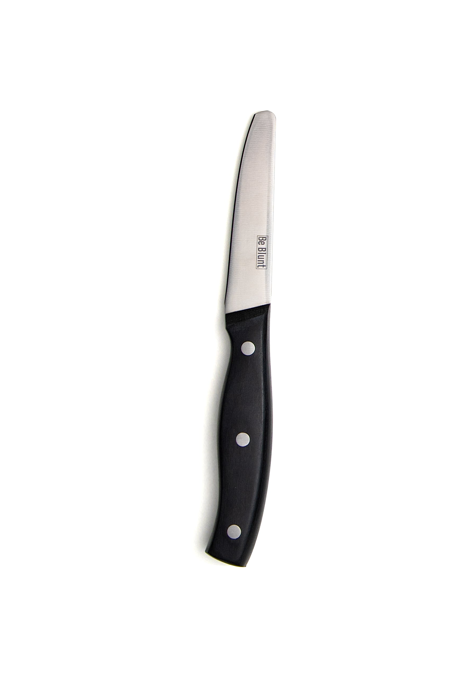 Premium Grade Round Tipped Safer Kitchen Knives (set of 4) Black Pakkawood