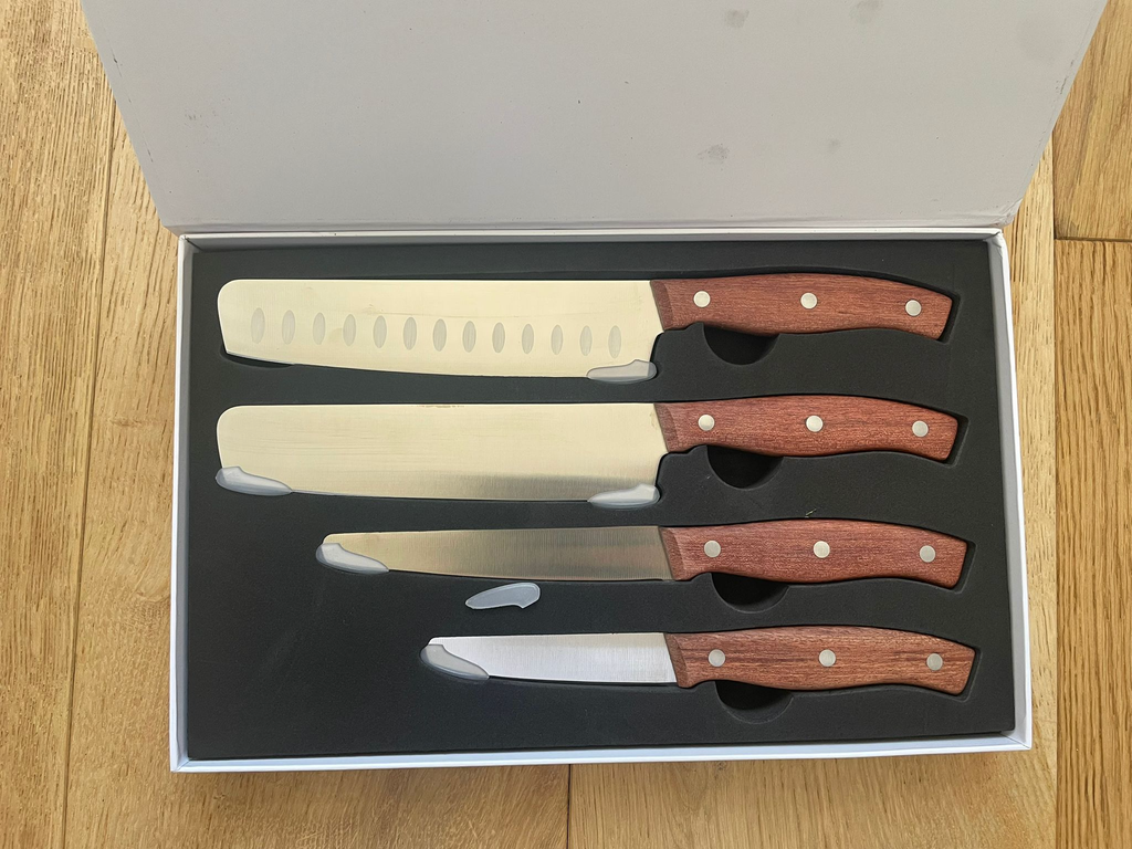 Premium Grade Round Tipped Safer Kitchen Knives (Set of 4) Rosewood - Delivery December/January