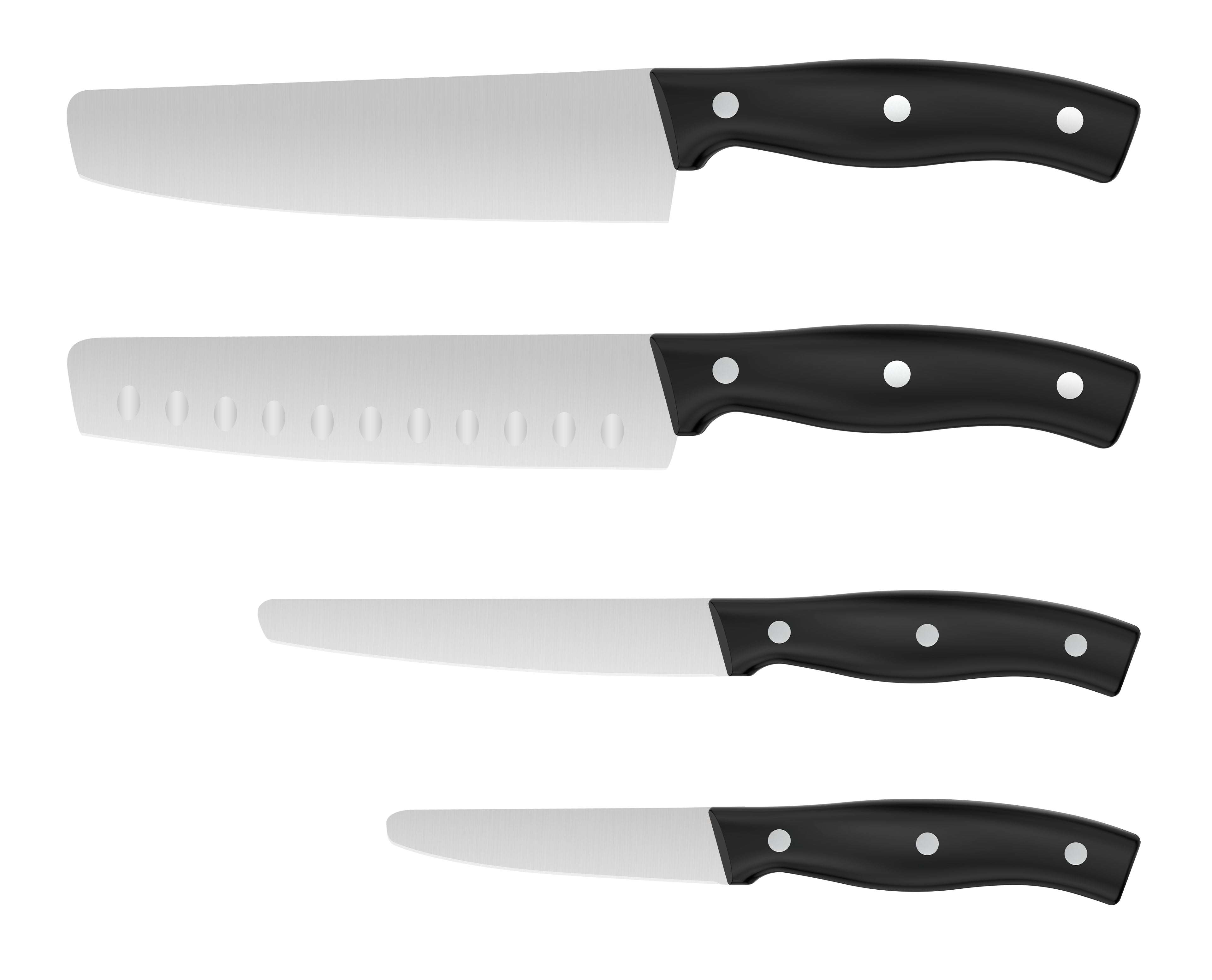 Premium Grade Round Tipped Safer Kitchen Knives (set of 4)